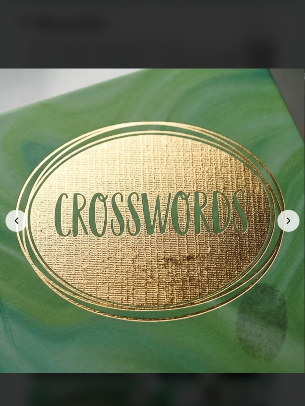 Green and Gold Crosswords Composition Style Puzzle Book
